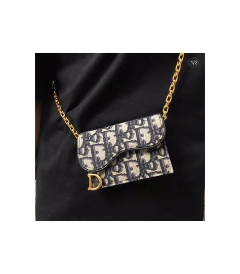 dior saddle flap card holder chain|farfetch oblique saddle card holder.